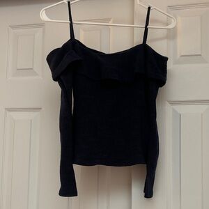 Elegant Black Off-Shoulder Top With Straps